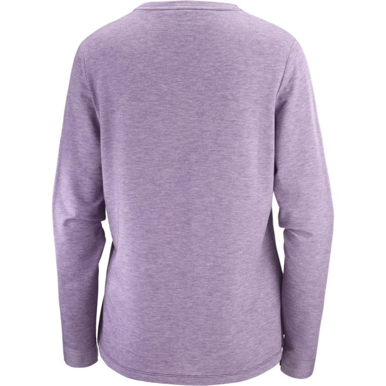 Lavender Salomon Essential Tencel Long Sleeve Women's T-Shirts | IE OG1794